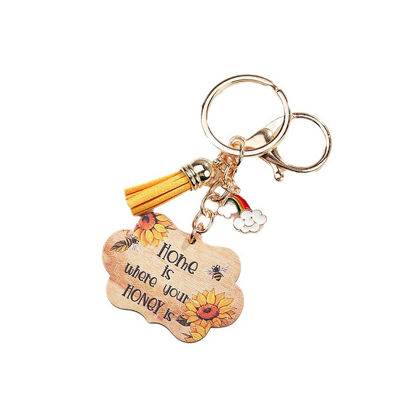 Llavero de girasol acrílico al por mayor