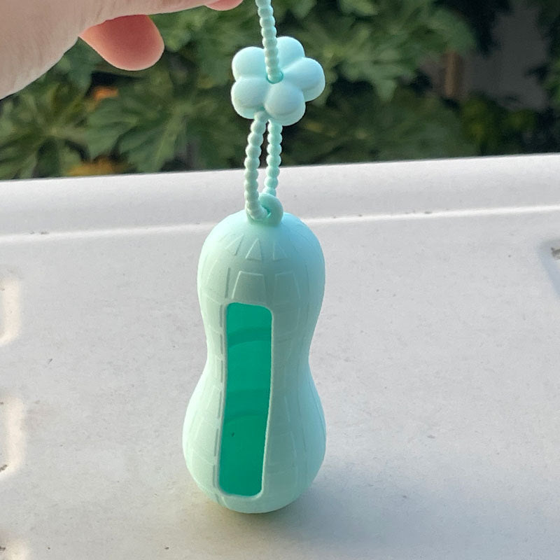 Wholesale Lipstick case silicone protective case bow lipstick bag keychain