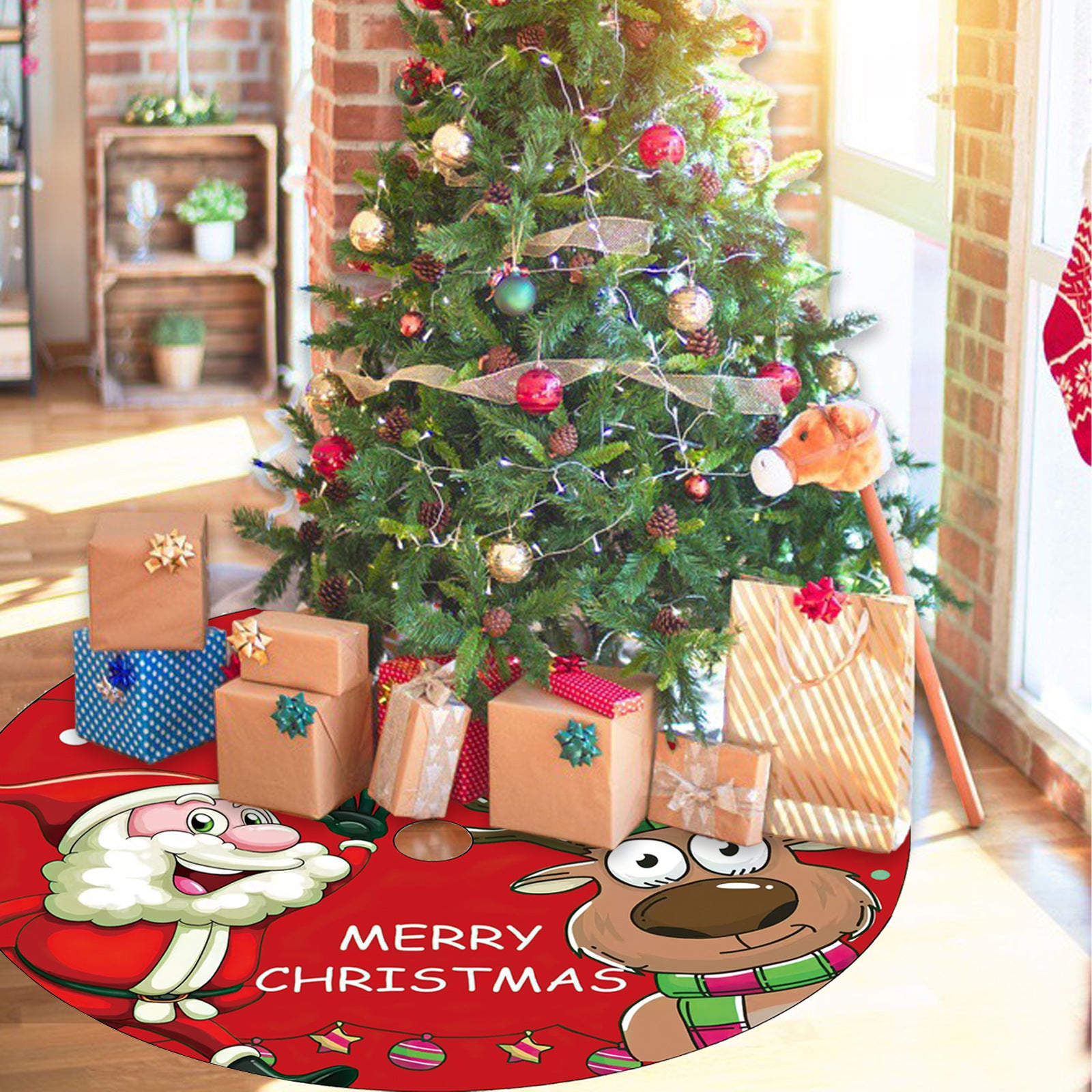 Wholesale 120CM Christmas Tree Skirt Forester Tree Bottom Dress