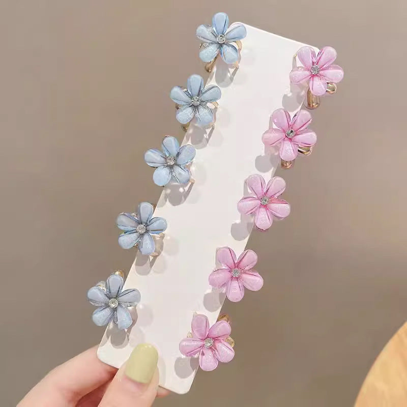 Wholesale Crystal five-petal flower small clip