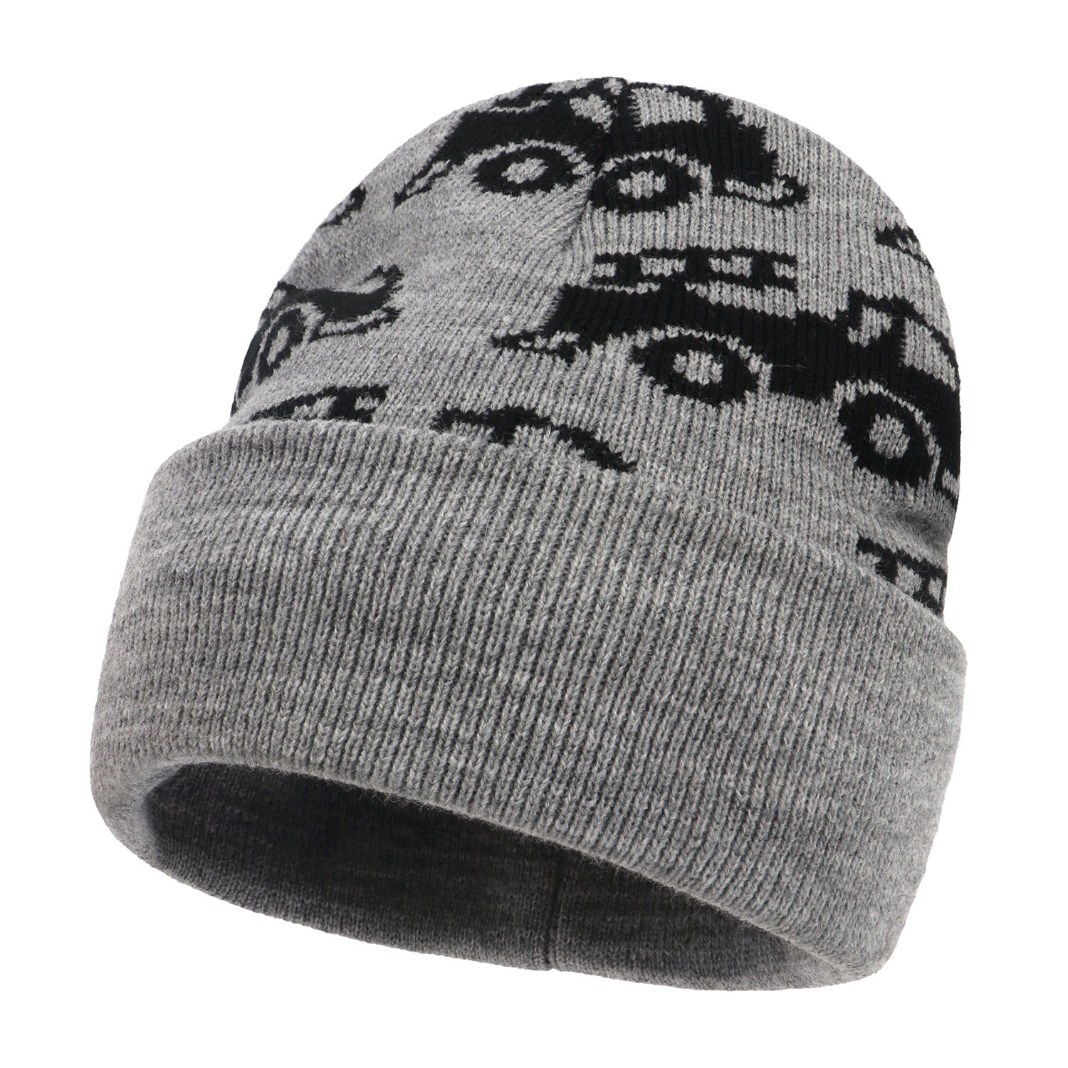 Wholesale Dinosaur Plaid Car Jacquard Winter Wool Warm Knitted Children's Hat