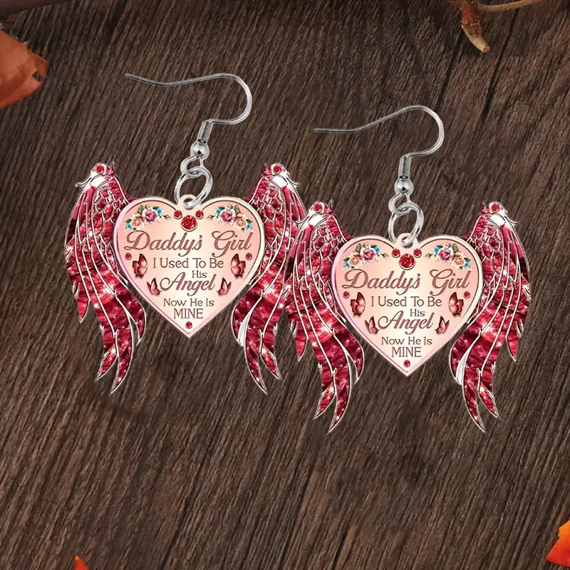 Wholesale Valentine' s Day Love Wings Acrylic Earrings