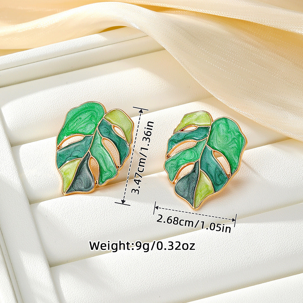 Wholesale Oil-Dropping Colorful Earrings Simple Fashion Earrings