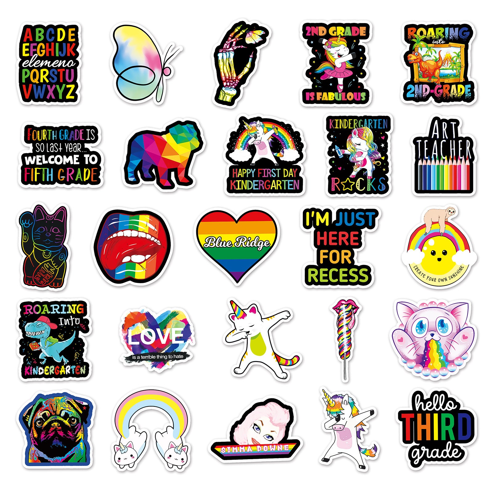 Wholesale 50pcs colorful cartoon graffiti personalized diy stickers