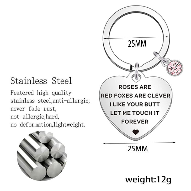 Wholesale Valentine's Day Bee Drop Oil Apple Stainless Steel Keychain