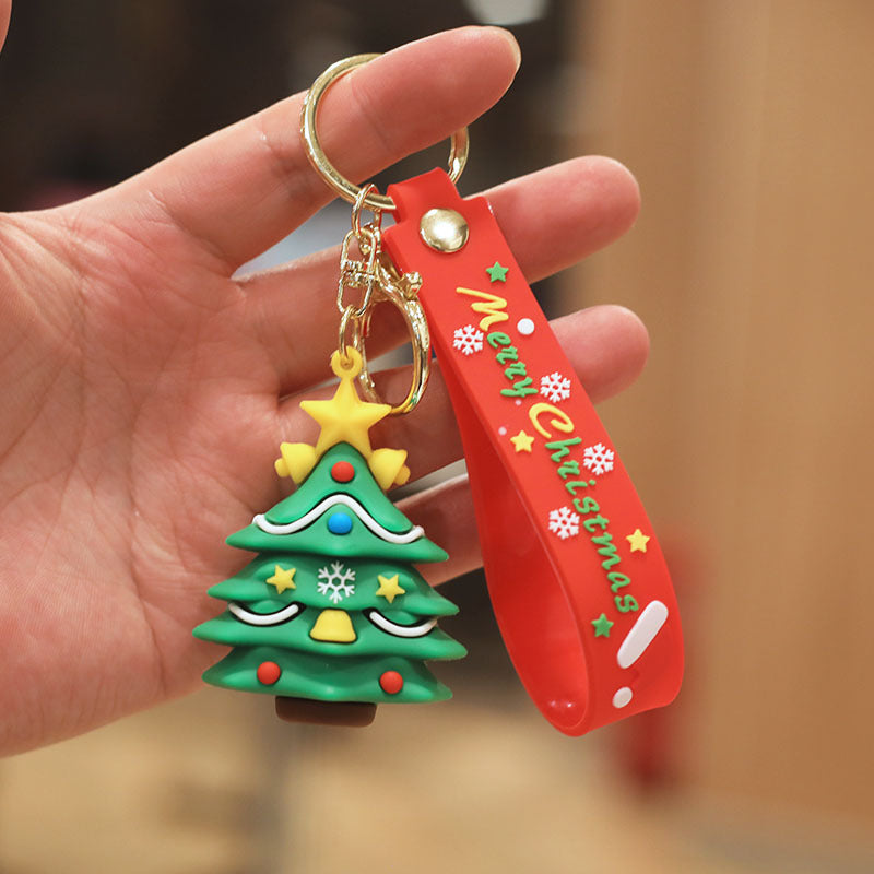 Wholesale Christmas Doll Cartoon Rubber Keychain