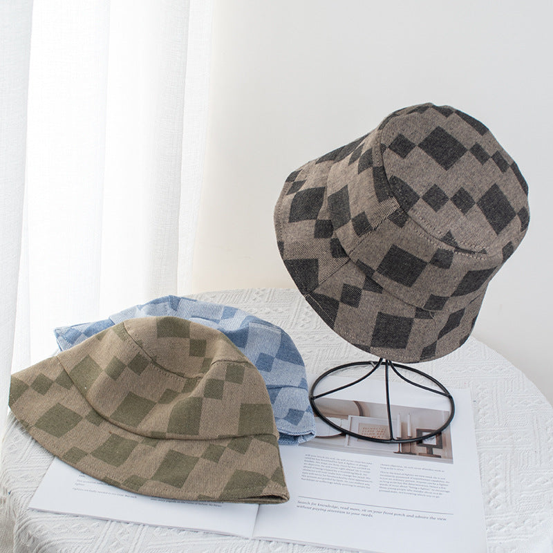 Wholesale  All-match Small Fashionable Plain Face Coverage Bucket Hat Trendy