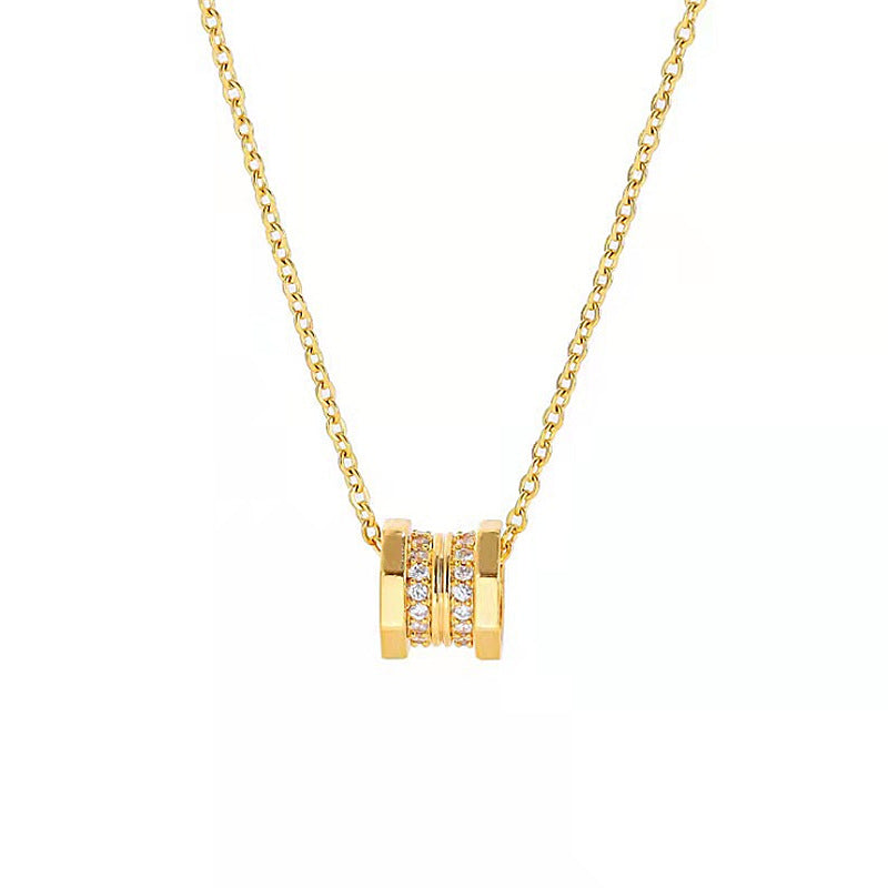 Wholesale Stainless Steel Necklace Micro-Inlaid Zirconia Pendant