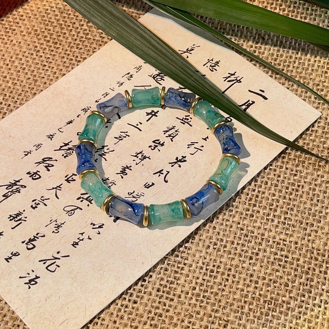 Brazalete de cuerda de cristal de bambú al por mayor