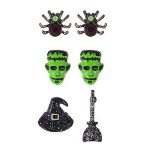 Wholesale  Devil Bat  Pumpkin Earrings For Women Alloy Electroplated Jewelry Accessory Trendy Party Gift Boutique Resale