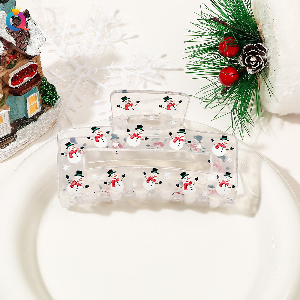Wholesale Christmas Cartoon Print Hair Clips