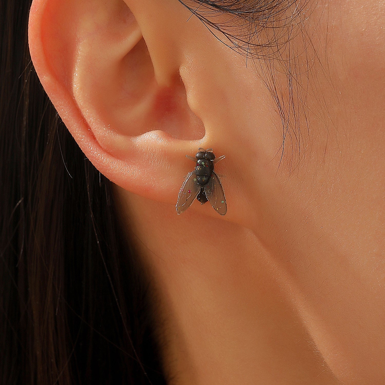 Wholesale Simulated Fly Earrings For Women Resin Funny Prank Insect Jewelry Party Wear