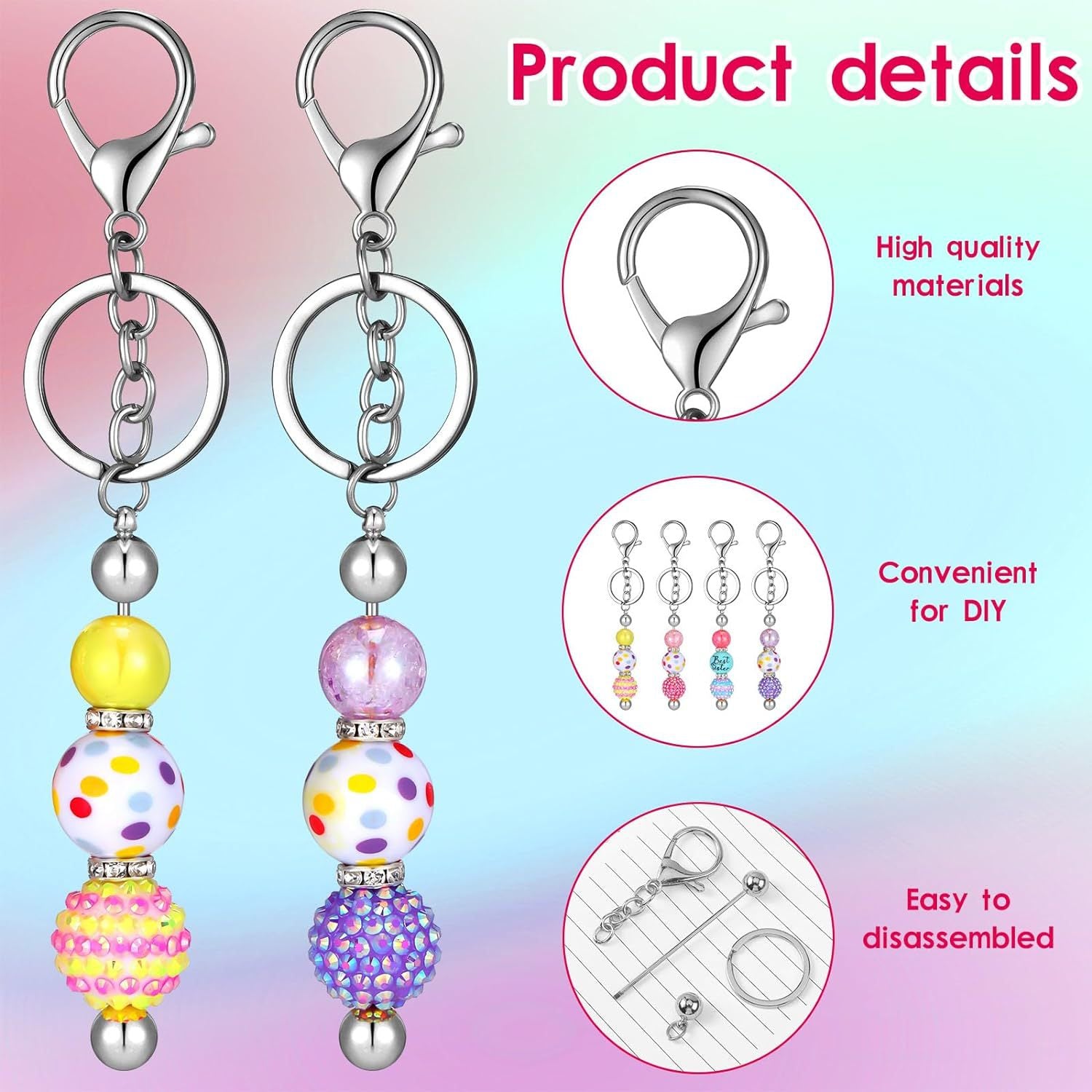 Wholesale  beaded key chain Rod DIY handmade beaded key chain