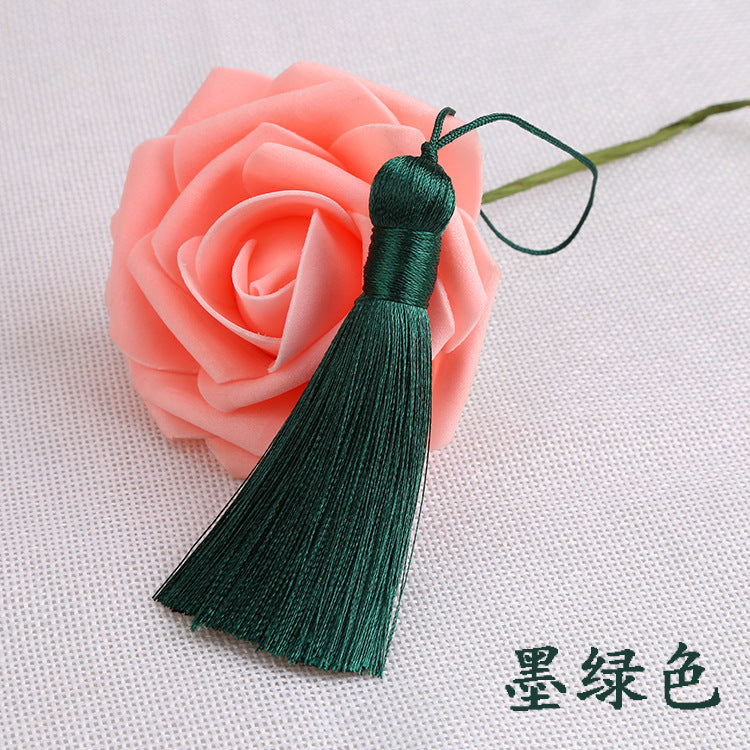 Wholesale 8CM Short Fat Vertical Ice Silk Small Tassel Hanging Ear Pendant