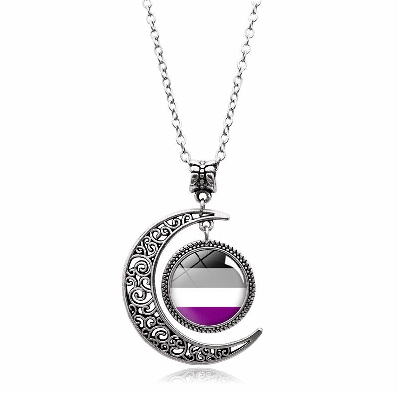 Wholesale Rainbow Moon Pendant Necklaces