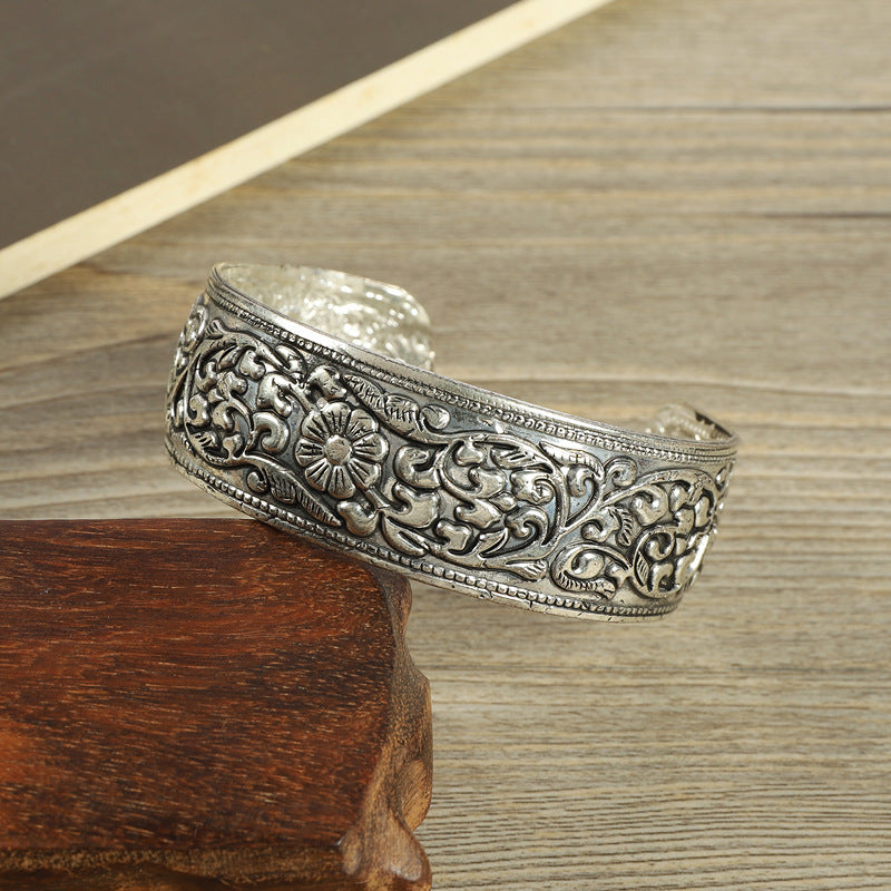 Wholesale Retro Ethnic Style Silver Bracelet