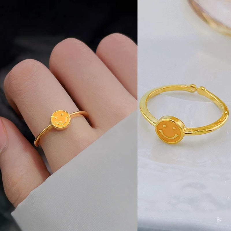 Anillos de cobre de cara sonriente colorido al por mayor