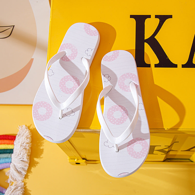 Wholesale Summer Non-slip Simple Cartoon Print Pvc Flip Flops
