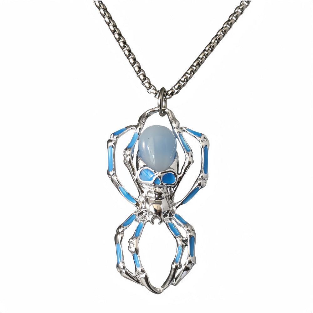 Wholesale Spider Skull Halloween Night Light Necklace