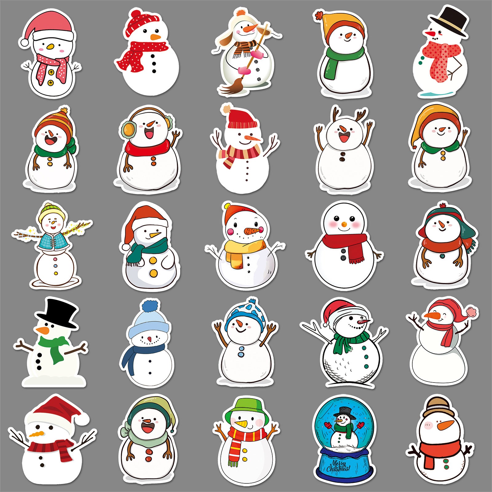 Wholesale 50pcs/ pack snowman graffiti cartoon  sticker waterproof