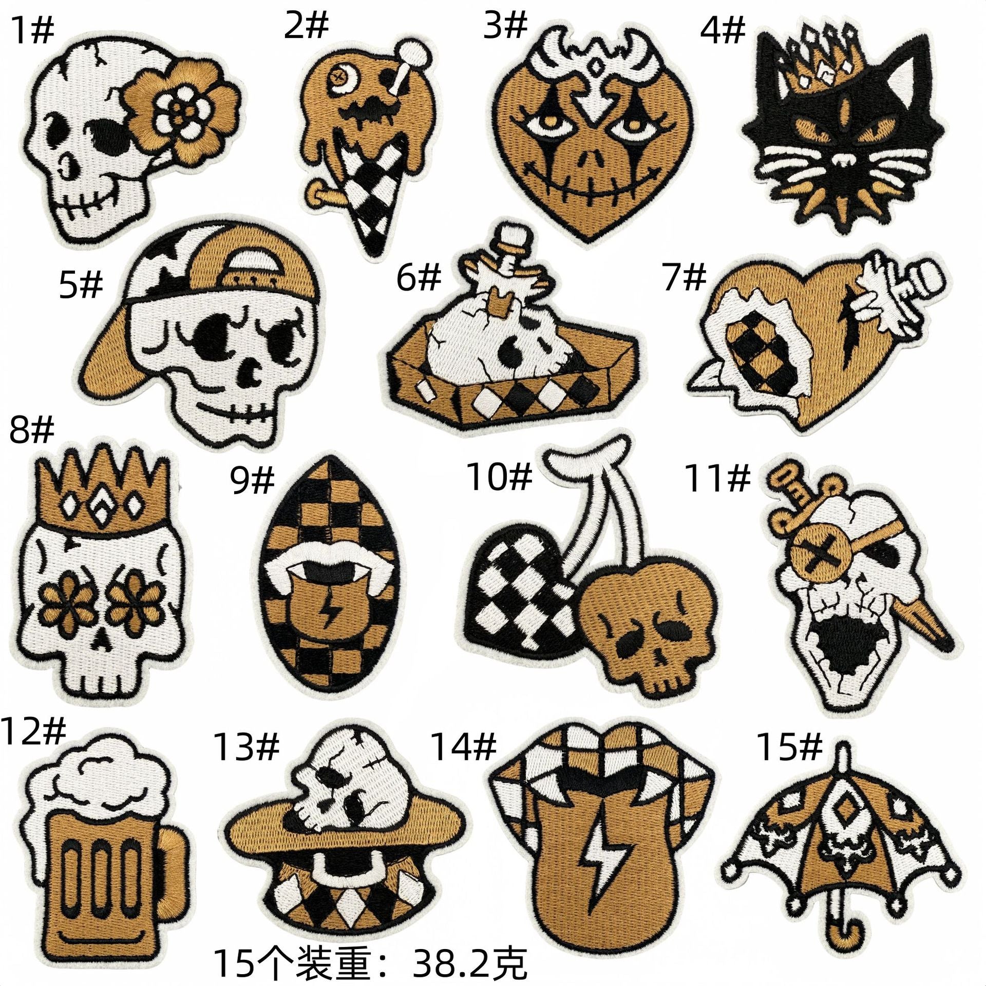 Wholesale Punk style badge brown series skull cartoon ghost