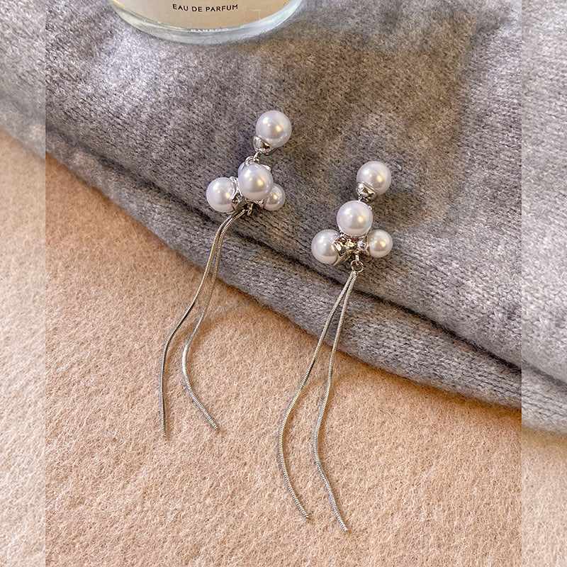 Wholesale Long Tassel Pearl Earrings