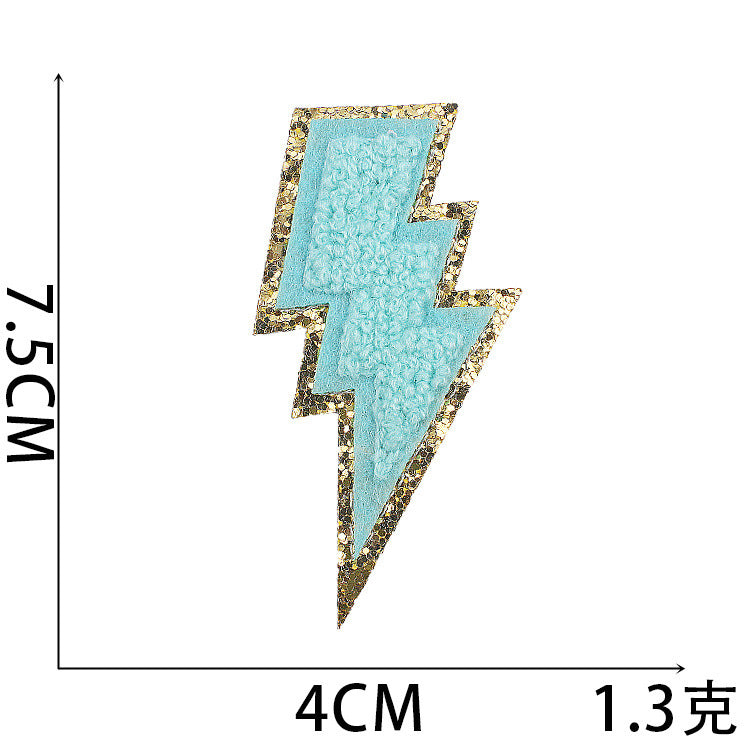 Wholesale Rainbow Embroidered Iron On Patch With Lightning And Five Pointed Star Stylish Clothing Accessory For Casual Wear And Resale