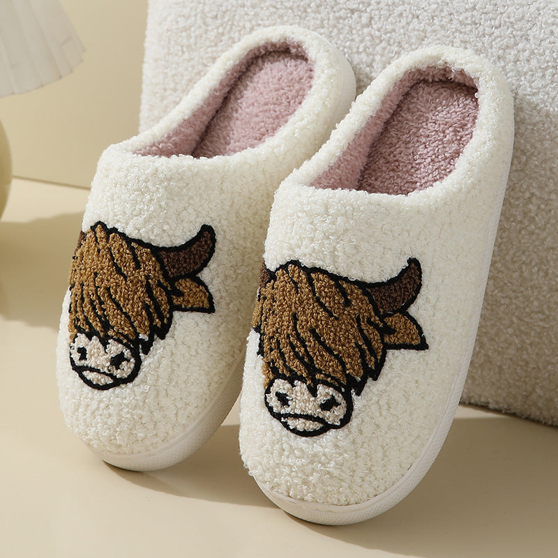 Wholesale Comfortable Home Cute Cartoon Winter Thick Bottom Warm Cotton Slippers