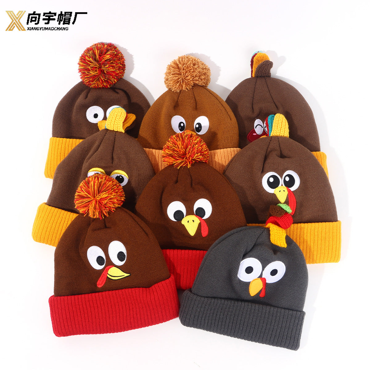 Wholesale Thanksgiving Children' s Turkey Knitted Hat