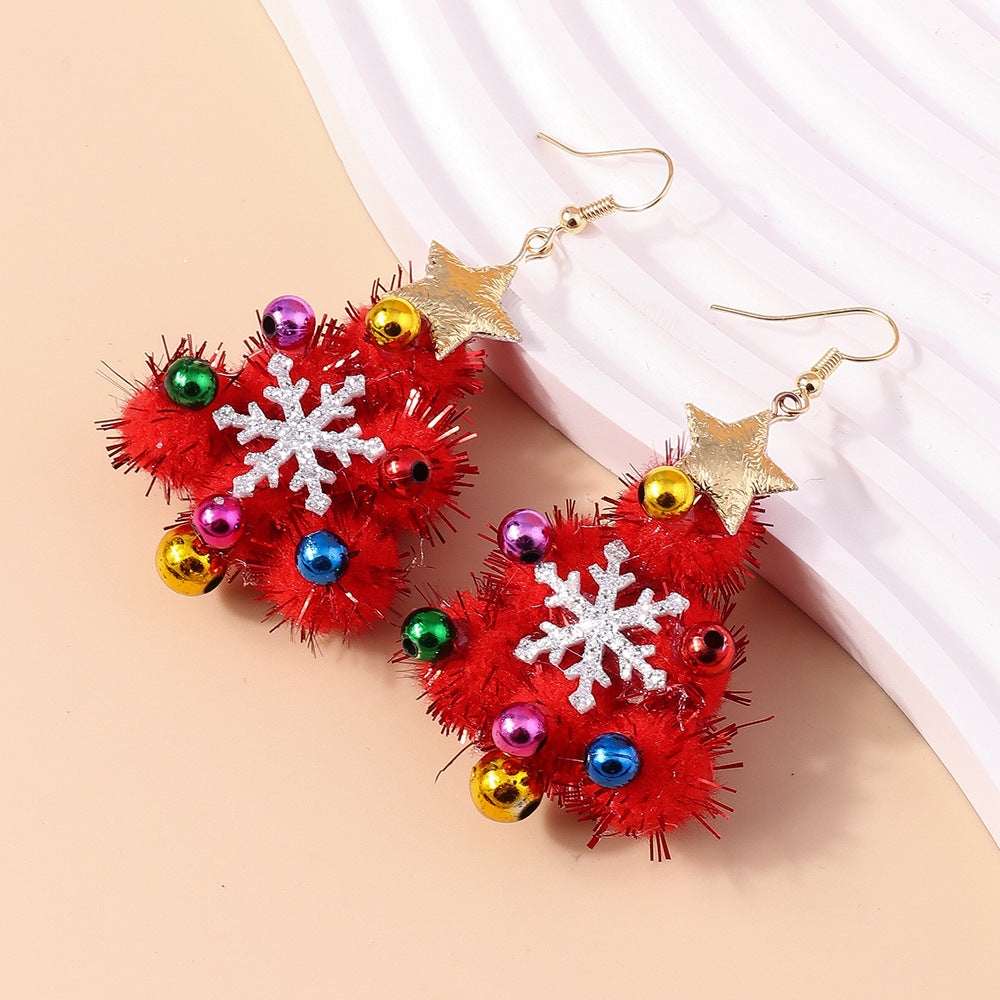 Wholesale Christmas Tree Diy Felt Plastic Earrings