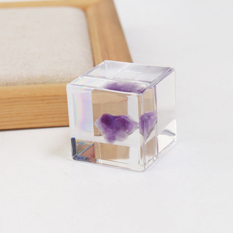 Wholesale 6pcs Natural Color Mineral Resin Drip Glue Crafts Ornaments