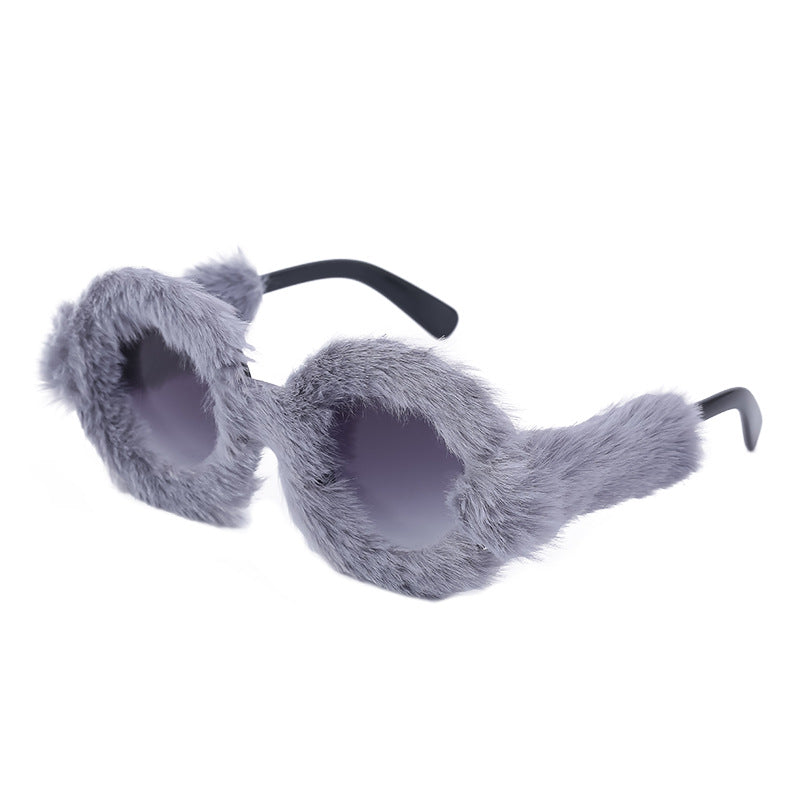 Wholesale Sleek Round-frame Plush All-over Sunglasses