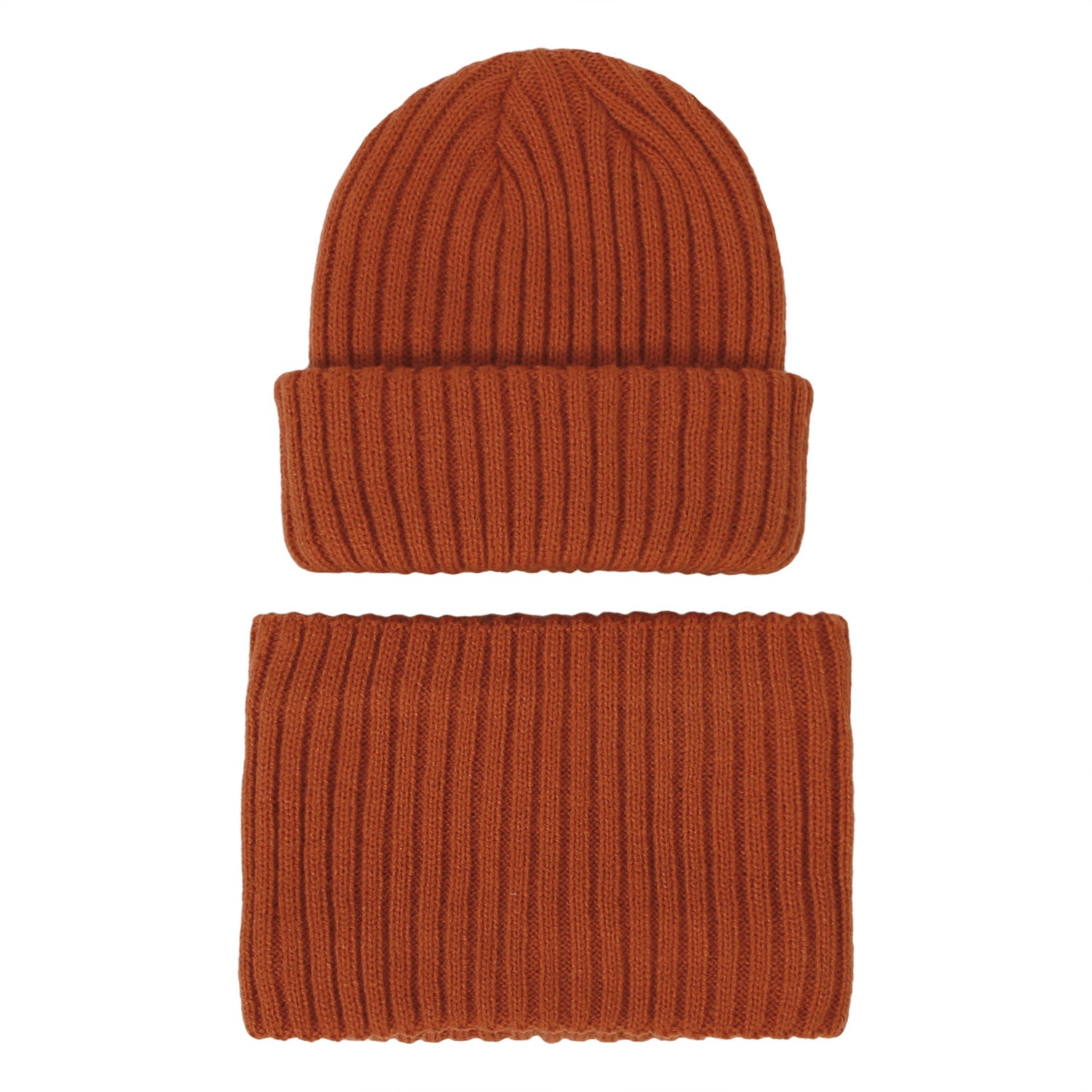 Wholesale Autumn and Winter Striped Knitted Wool Scarf Set Hat