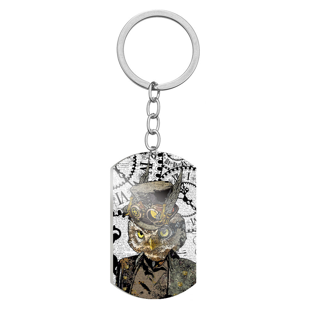 Wholesale Steampunk Retro Mechanical Gear Animal Stainless Steel Keychain