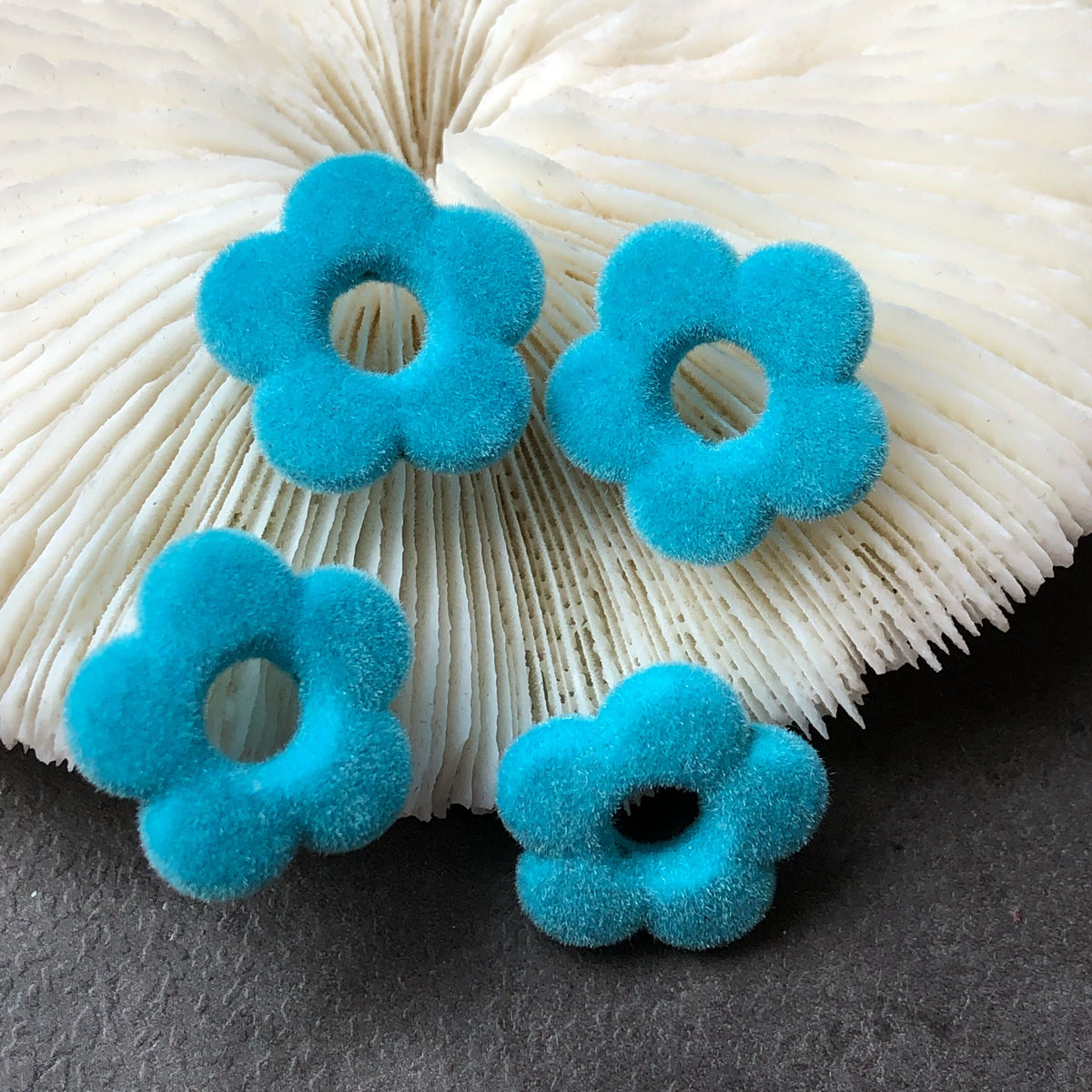 Wholesale 10PCS Flocking Small Flowers DIY Jewelry Accessories Beads