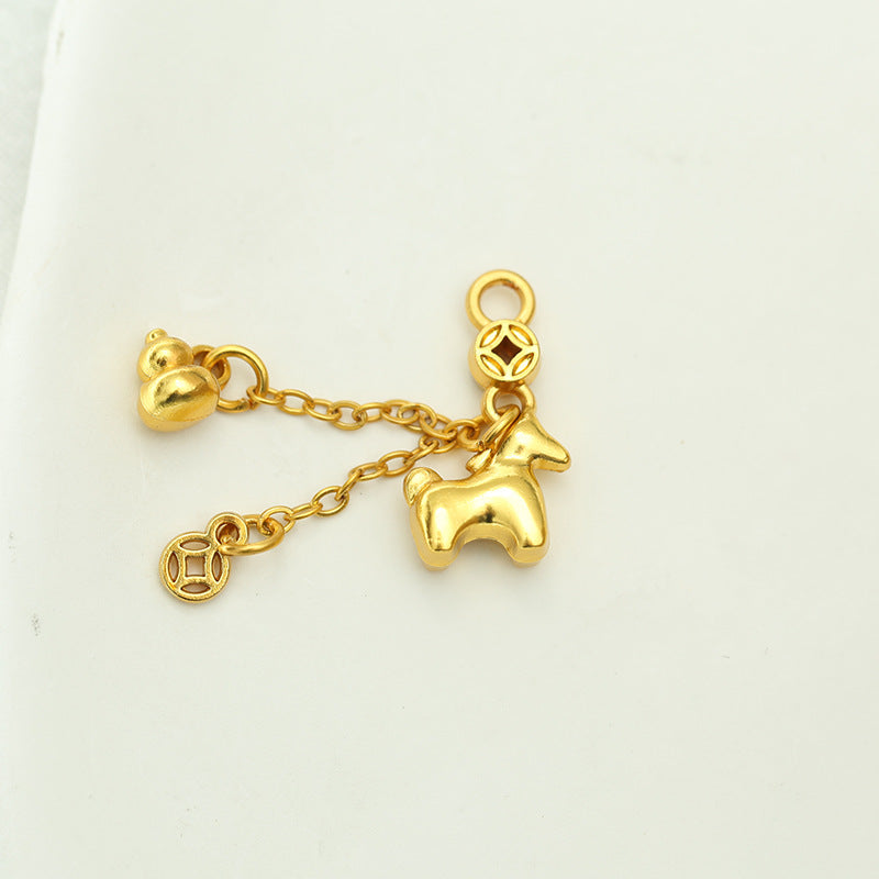 Wholesale Golden copper coin pony Pendant