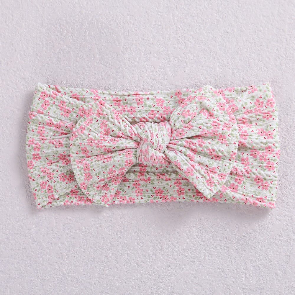 Wholesale Wide Edge Jacquard Bow Nylon Children's Headbands