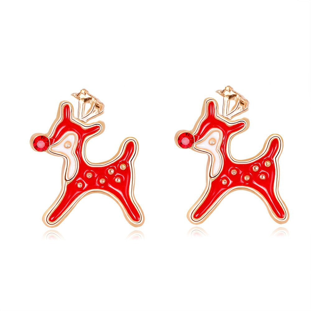 Wholesale Christmas snowflake candy bell reindeer earrings