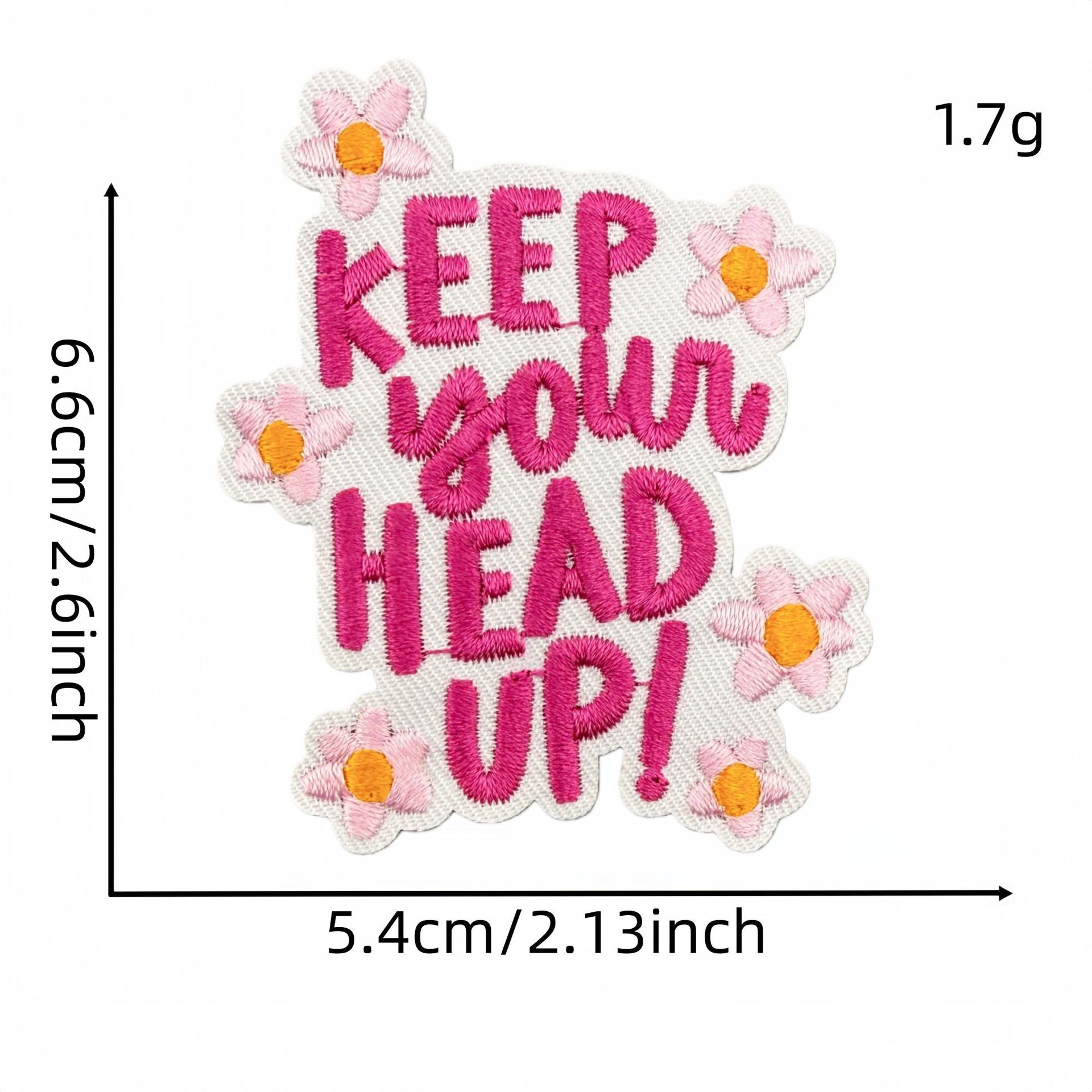 Wholesale Pink English Inspirational Embroidered Patch Cartoon Slogan Decorative Accent For Clothing Bags Home Decor