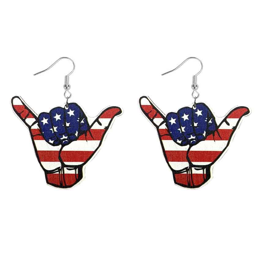 Botas de girasol de mariposa de mariposa al por mayor Labios de madera de un solo lado aretes de madera