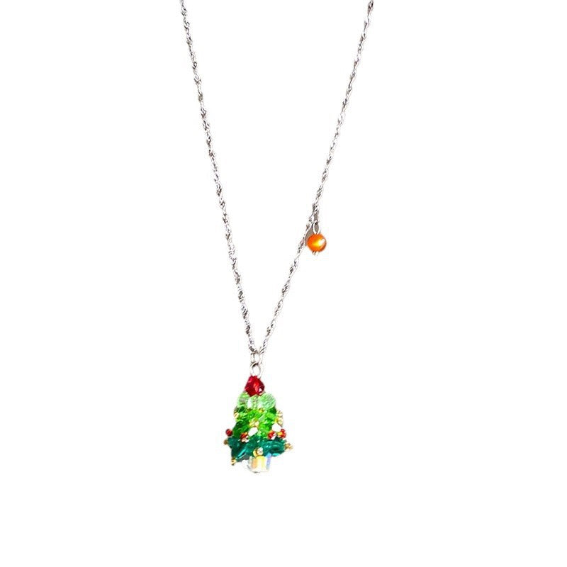 Wholesale Christmas tree necklace for women winter atmosphere high-end sweater necklace