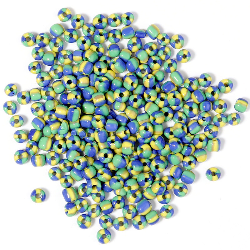 Cuentas de mijo de vidrio de laca para hornear de sandía de 4 mm.