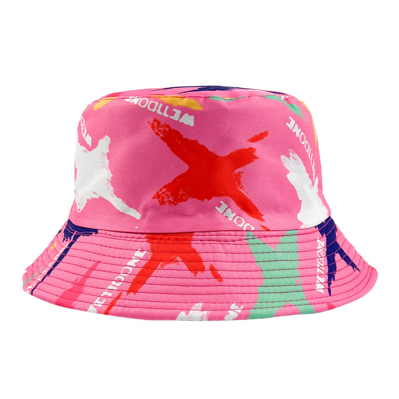 Wholesale Double-sided Tie Dyed Graffiti Polyester Fisherman Hats