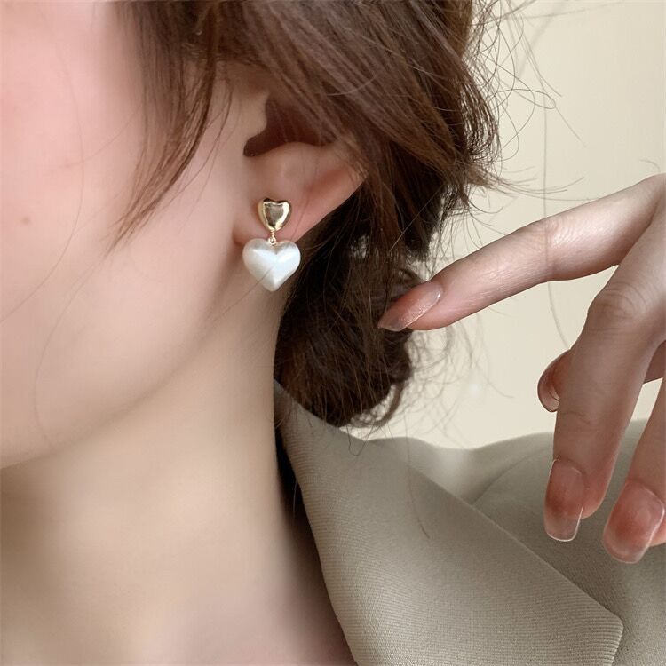 Wholesale Copper Brushed Heart Earrings