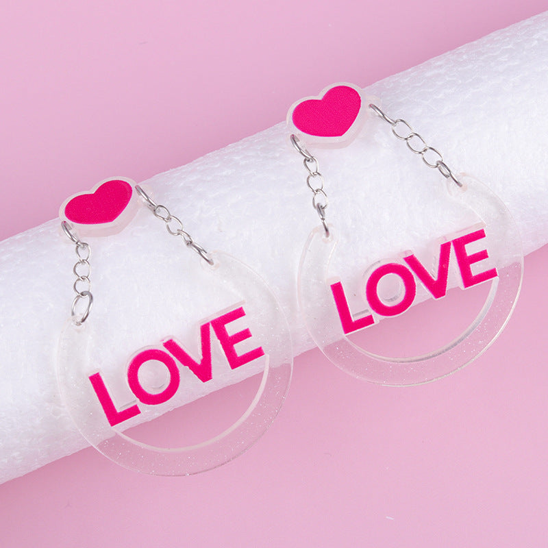 Wholesale Valentine' s Day love Acrylic Earrings