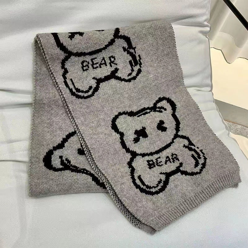 Wholesale Winter Thickened Imitation Cashmere Bear Scarves