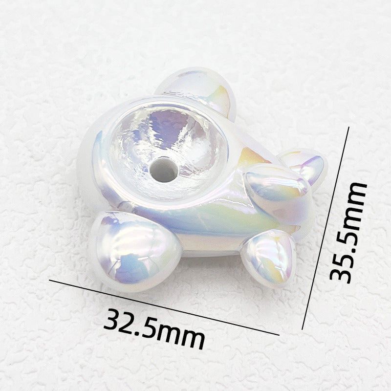 Wholesale Aircraft Beading Diy Hand-painted Acrylic Beads Accessories UV Color Plating