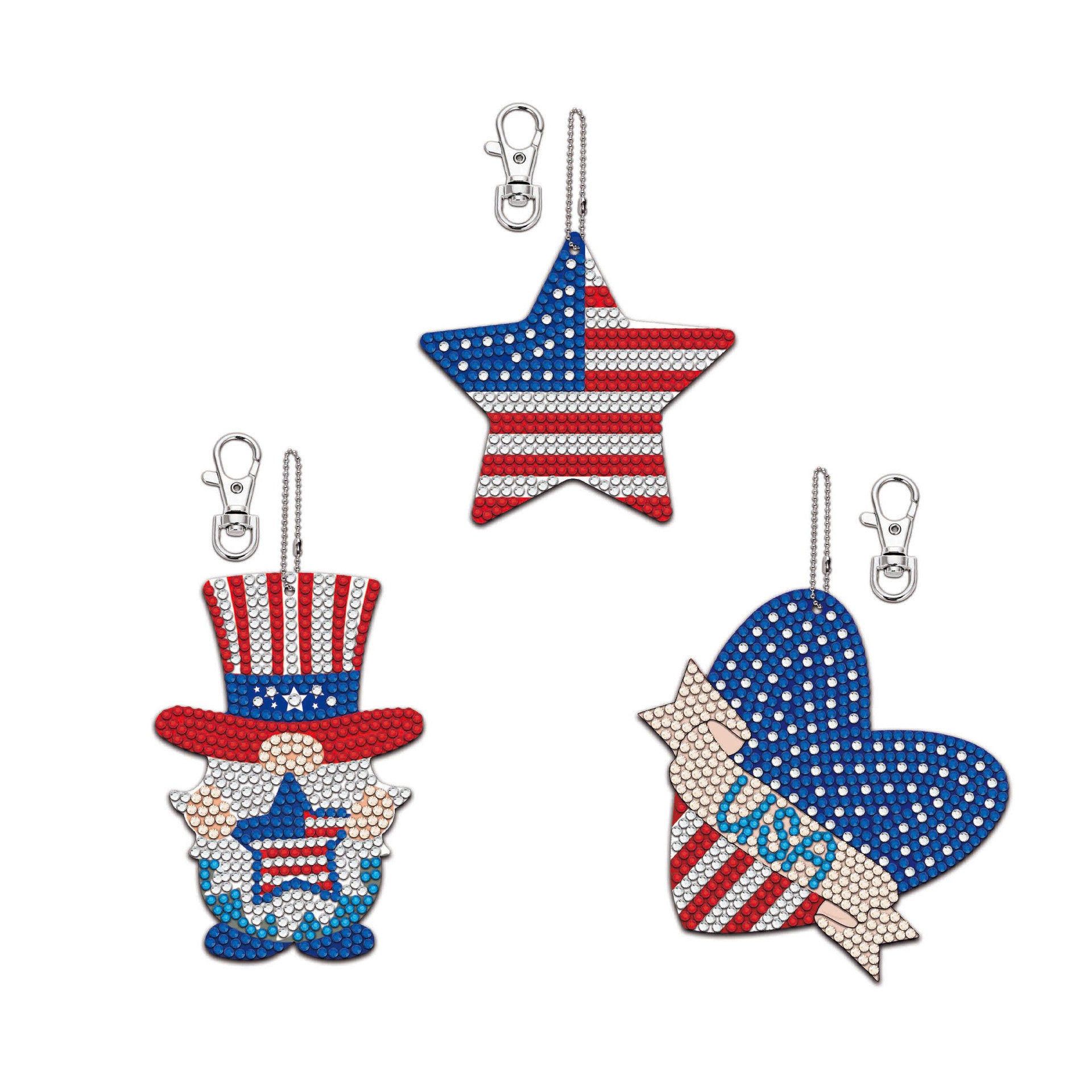 Wholesale Wooden Independence Day Teacher's Day Gift DIY Diamond Painting Keychain