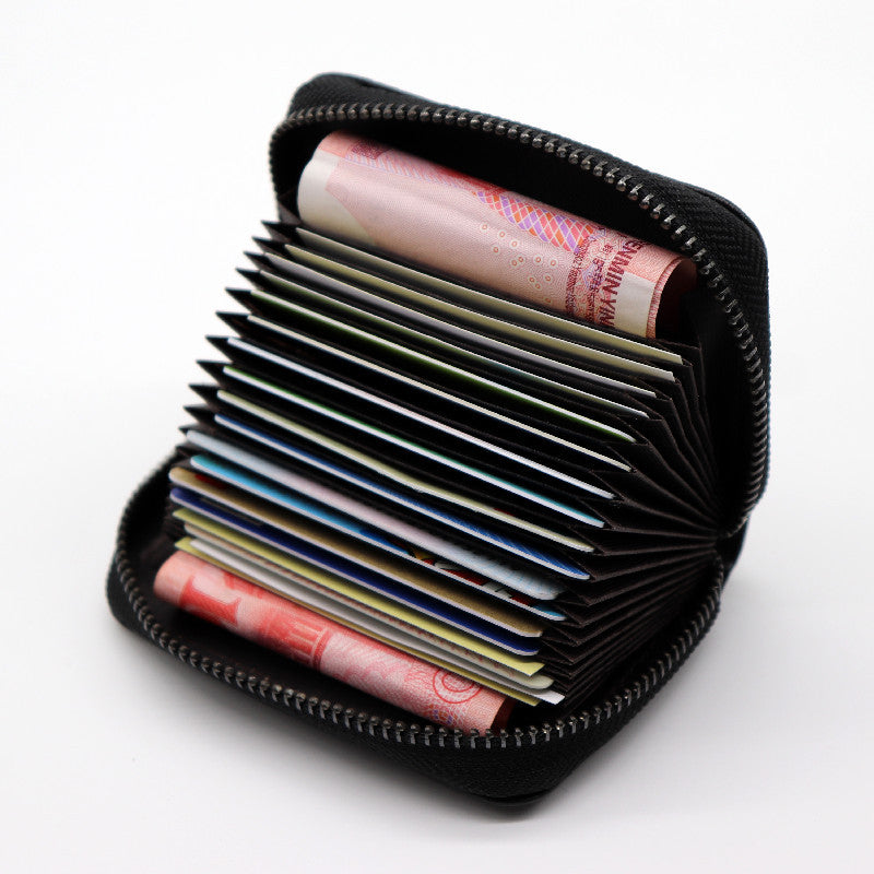 Wholesale women' s large capacity striped accordion card holder