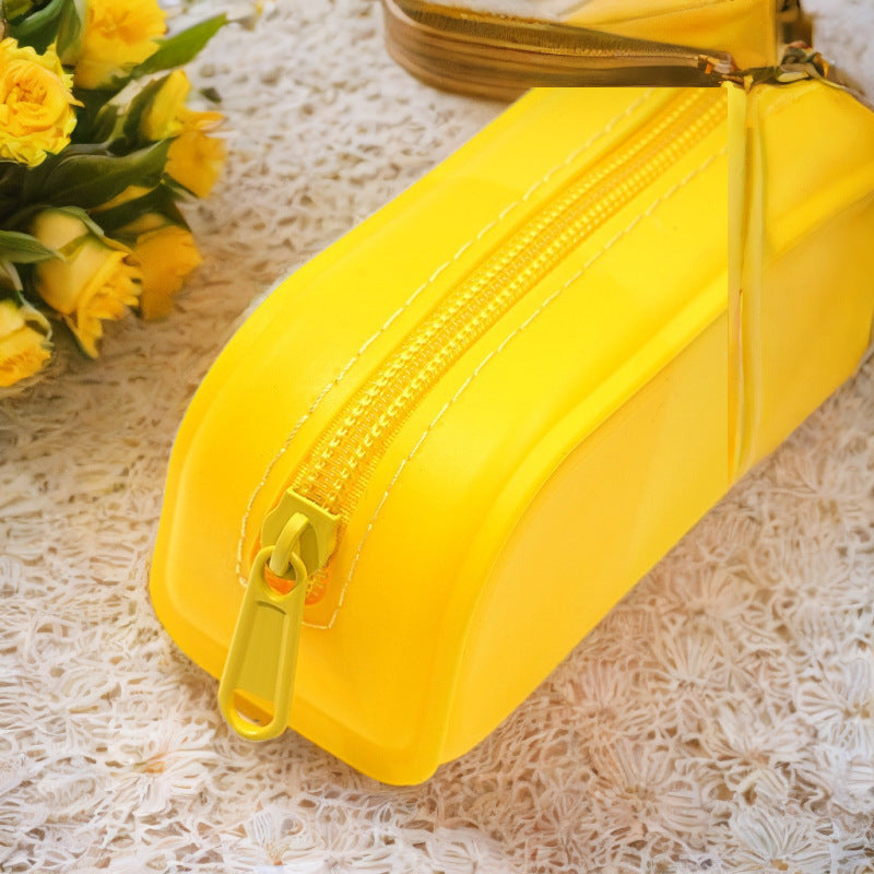 Soft Silicone Gradient Color Rectangular Silicone Pencil Case